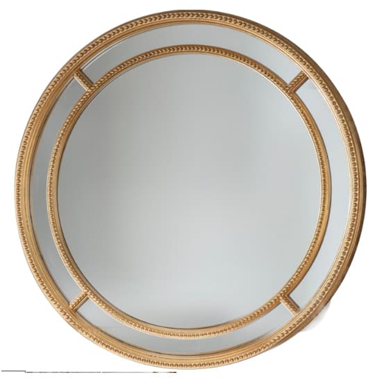 Sentara Round Wall Mirror In Gold Frame_2
