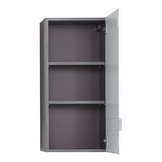 Seon Wall Bathroom Storage Cabinet In Gloss White Smoky Silver_3