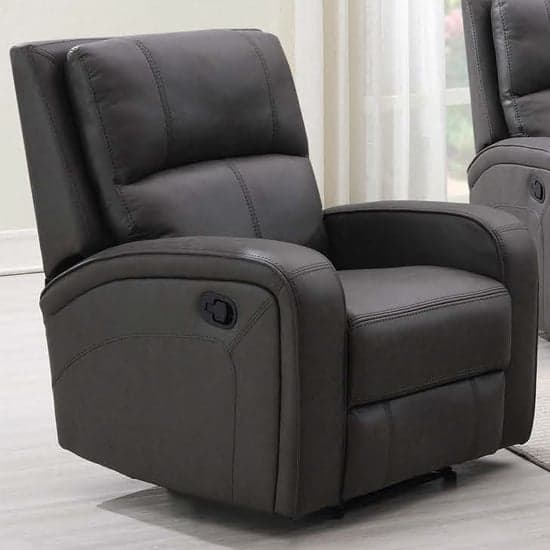 Seoul Manual Recliner Fabric 1 Seater Sofa In Grey_1