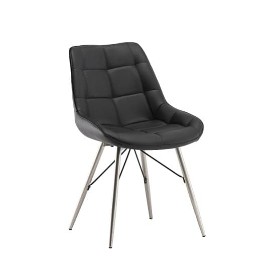 Serbia Faux Leather Dining Chair In Black_1