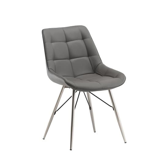 Serbia Faux Leather Dining Chair In Grey