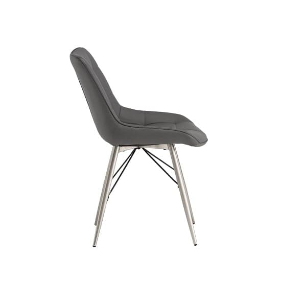 Serbia Faux Leather Dining Chair In Grey_2