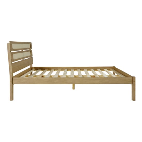 Sete Wooden Double Bed In Light Oak And Rattan Effect_6