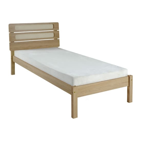 Sete Wooden Single Bed In Light Oak And Rattan Effect_2