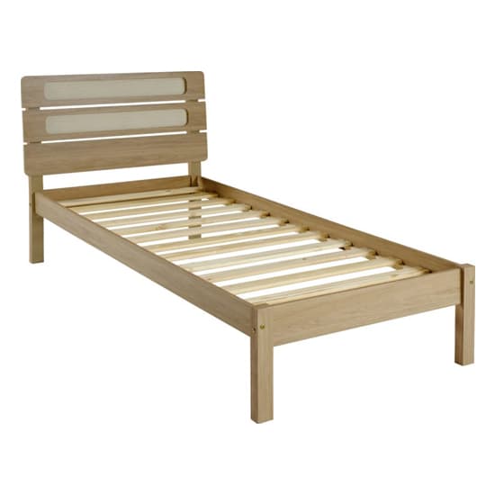 Sete Wooden Single Bed In Light Oak And Rattan Effect_3