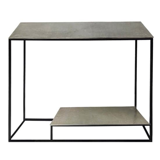 Sevilla Metal Console Table In Nickel With Black Metal Frame_3