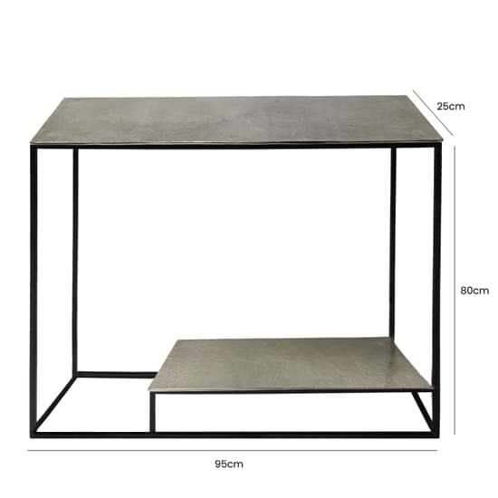 Sevilla Metal Console Table In Nickel With Black Metal Frame_4