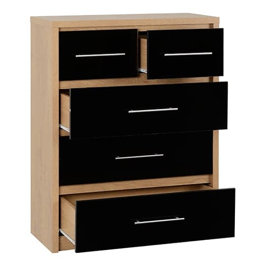 Samaira Wooden Large Chest OF Drawers In Black High Gloss_2