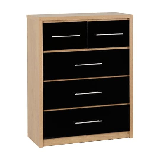 Samaira Wooden Large Chest OF Drawers In Black High Gloss_1