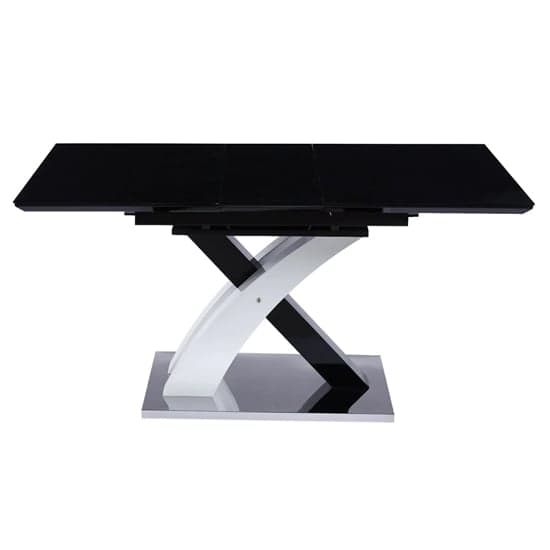 Seville Extending Glass Dining Table In Black With Gloss Base_2