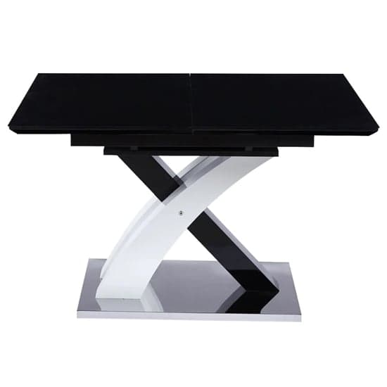 Seville Extending Glass Dining Table In Black With Gloss Base_3