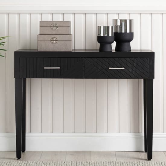 Sewell Wooden Console Table With 2 Drawers In Black_6