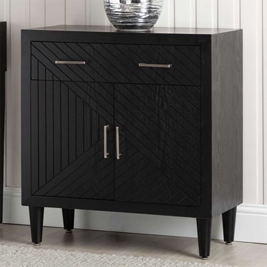 Sewell Wooden Sideboard With 2 Doors 1 Drawer In Black_1