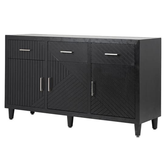 Sewell Wooden Sideboard With 3 Doors 3 Drawers In Black_3