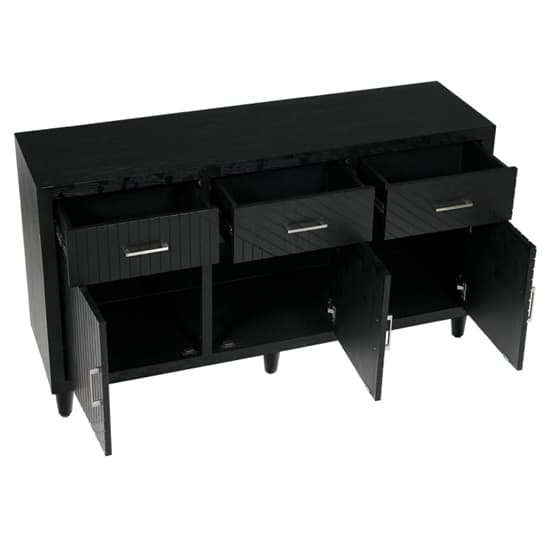 Sewell Wooden Sideboard With 3 Doors 3 Drawers In Black_4