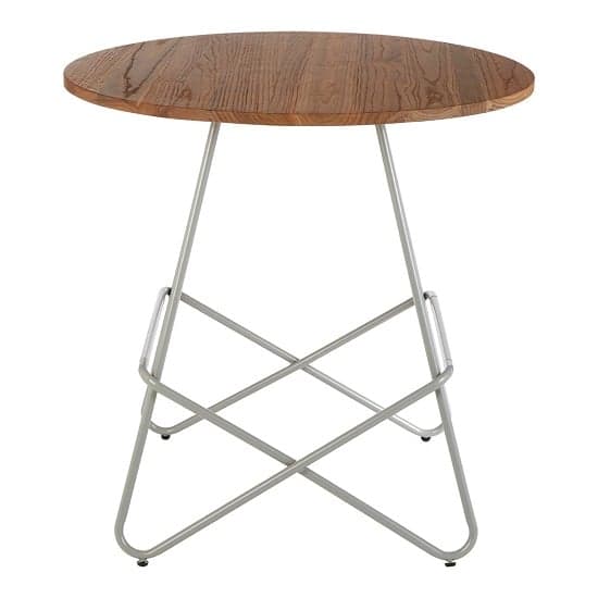 Pherkad Wooden Round Dining Table With Metallic Grey Legs   _1