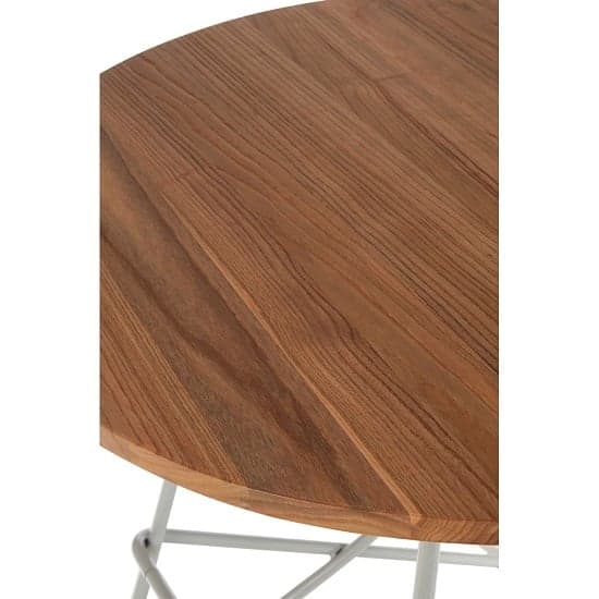 Pherkad Wooden Round Dining Table With Metallic Grey Legs   _4