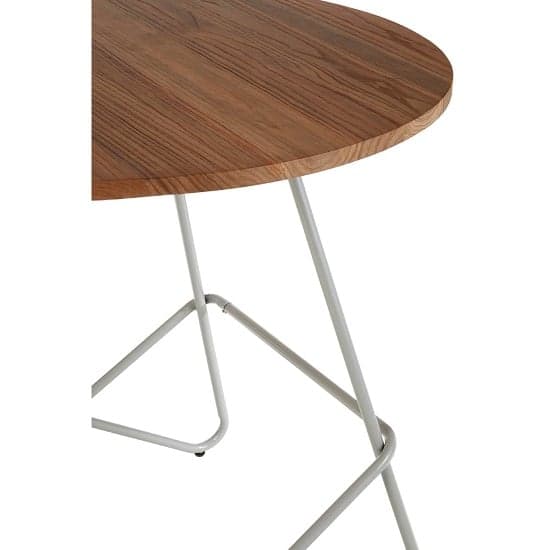 Pherkad Wooden Round Dining Table With Metallic Grey Legs   _5