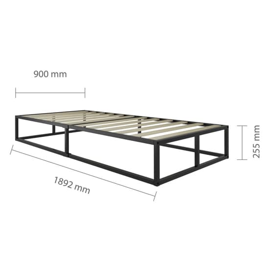 Shao Metal Platform Single Bed In Black_5