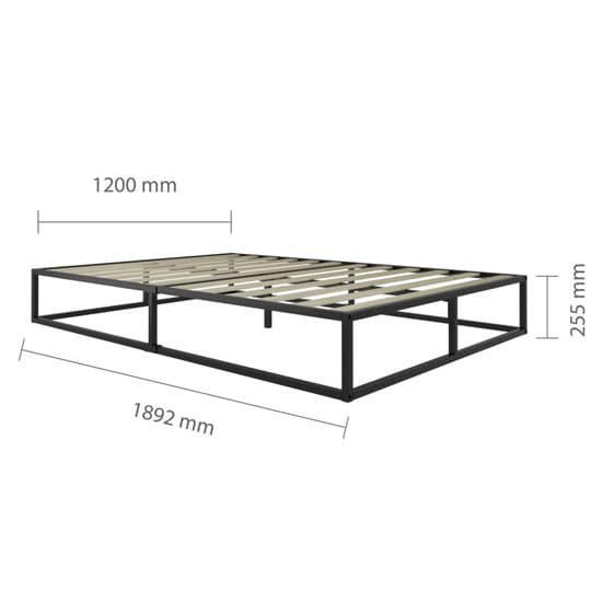 Shao Metal Platform Small Double Bed In Black_5