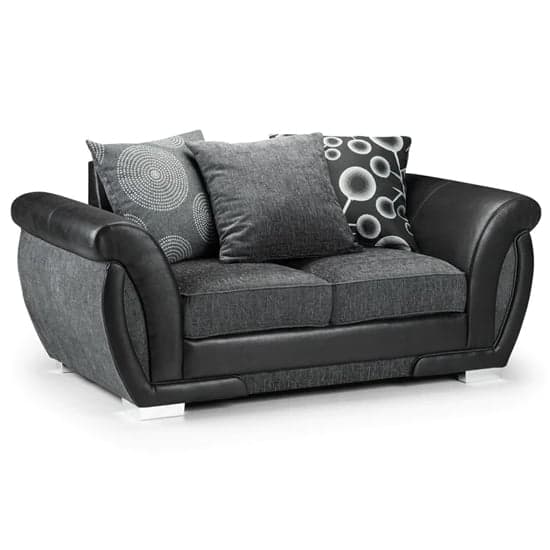 Sharon Fabric 3+2 Seater Sofa Set In Black And Grey_2
