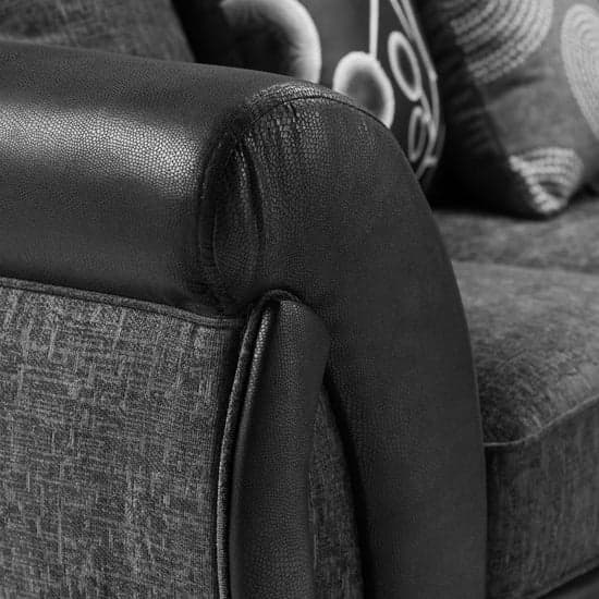 Sharon Fabric Corner Sofa Large In Black And Grey_3