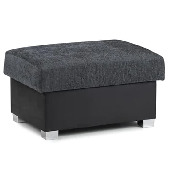 Sharon Fabric Foot Stool In Black And Grey_1