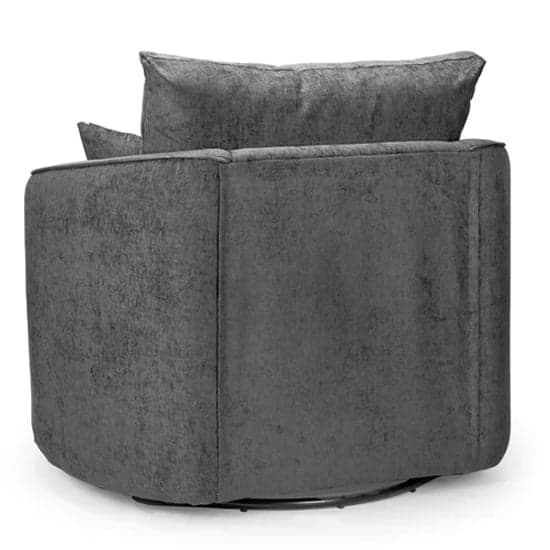 Sharon Fabric Swivel Armchair In Black And Grey_2