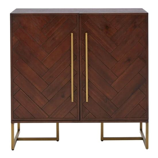 Shaula Wooden Drinks Cabinet With Antique Brass Legs In Brown_2