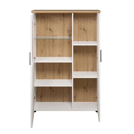 Shazo LED Display Cabinet In White Pine And Artisan Oak_4