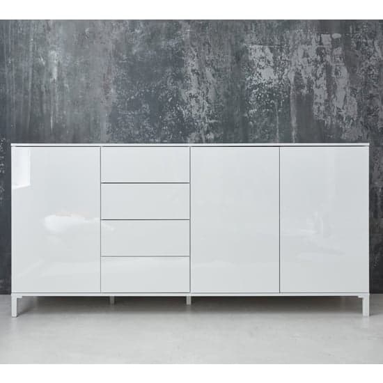 Sheldon Large Sideboard In White Gloss With 3 Doors 4 Drawers_2
