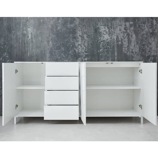 Sheldon Large Sideboard In White Gloss With 3 Doors 4 Drawers_3