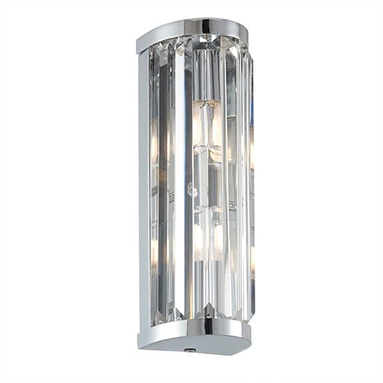 Shimmer 2 Lights Clear Crystals Wall Light In Chrome_2