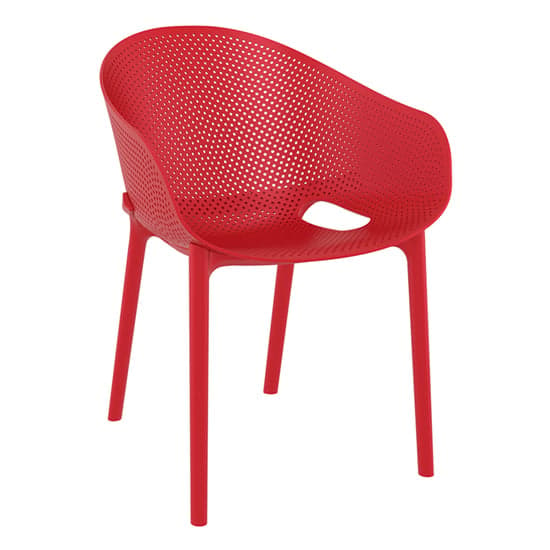 Shipley Outdoor Red Stacking Armchairs In Pair_2