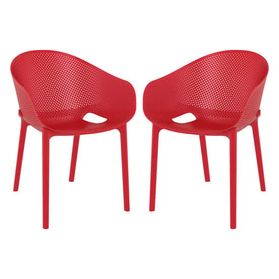 Shipley Outdoor Red Stacking Armchairs In Pair_1