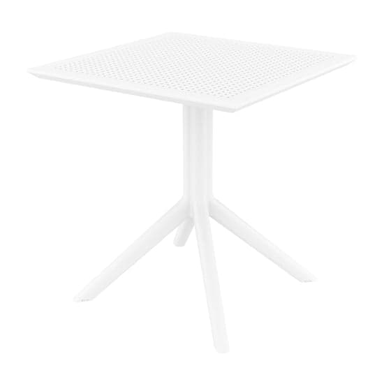 Shipley Outdoor Square 70cm Dining Table In White_1
