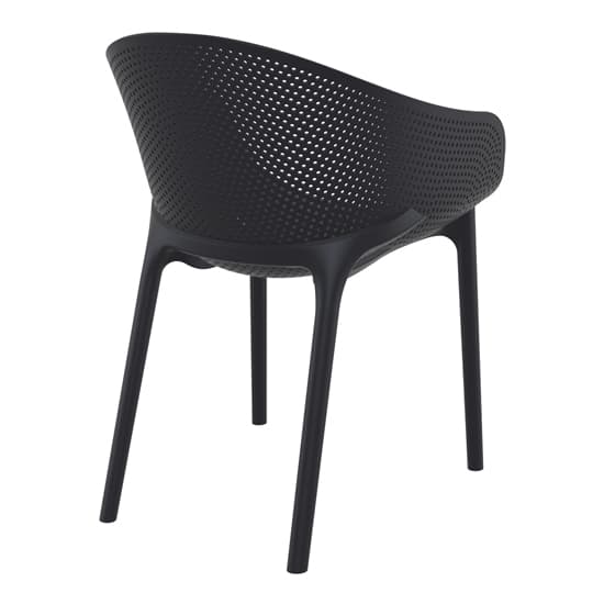 Shipley Outdoor Stacking Armchair In Black_4