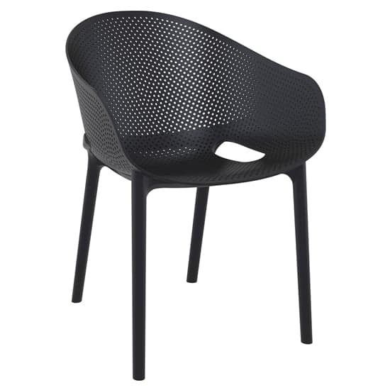 Shipley Outdoor Stacking Armchair In Black_1