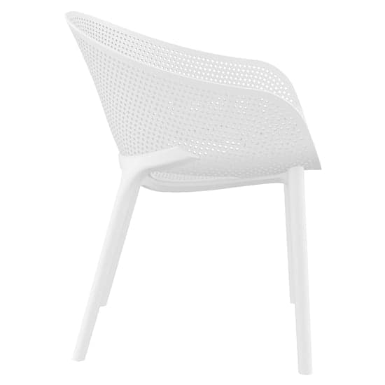 Shipley Outdoor White Stacking Armchairs In Pair_4