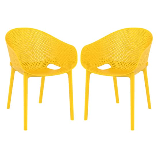 Shipley Outdoor Yellow Stacking Armchairs In Pair_1