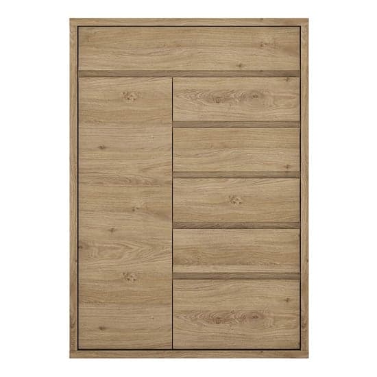 Sholka Wooden Sideboard In Oak With 1 Door And 6 Drawers_2