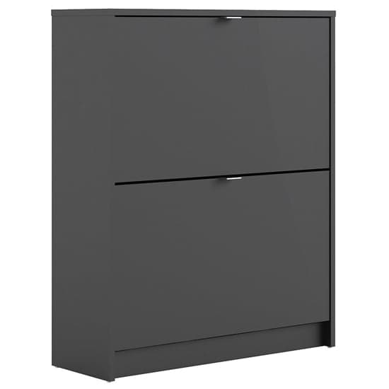 Shovy Wooden Shoe Cabinet In Matt Black With 2 Doors And 2 Layer_2