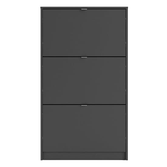 Shovy Wooden Shoe Cabinet In Matt Black With 3 Doors And 1 Layer_4
