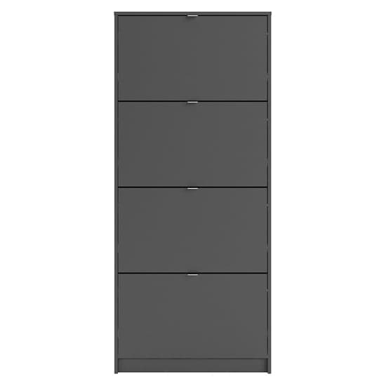 Shovy Wooden Shoe Cabinet In Matt Black With 4 Doors And 2 Layer_4