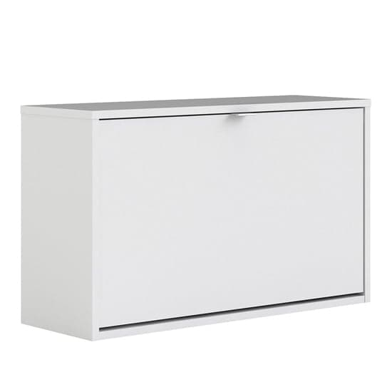Shovy Wooden Shoe Cabinet In White With 1 Door And 2 Layers_2
