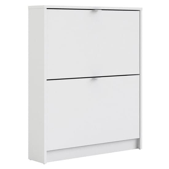 Shovy Wooden Shoe Cabinet In White With 2 Doors And 1 Layer_1