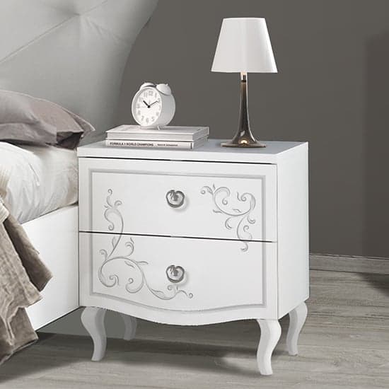 Sialkot White Wooden Bedside Cabinets In Pair_1