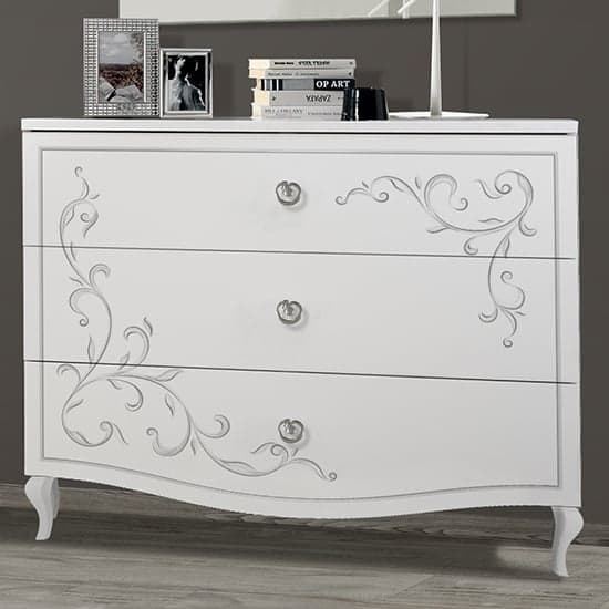 Sialkot Wooden Chest Of 3 Drawers In White_1