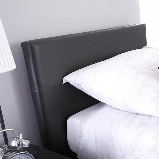 Stilton Faux Leather Small Double Bed In Black Furniture in Fashion