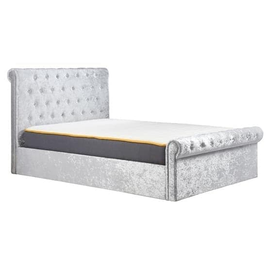 Siena Fabric Ottoman Double Bed In Steel Crushed Velvet_3